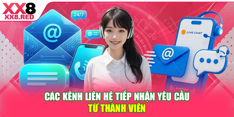 Các kênh liên hệ tiếp nhận yêu cầu từ thành viên 